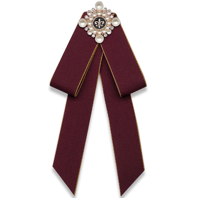 Ghim Cài Áo Hình Nơ Đính Ngọc Trai Nhân Tạo Thời Trang Cho Nam Nữ