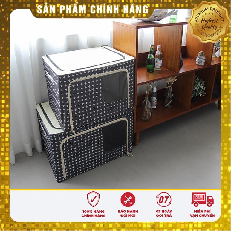 TÚI ĐỰNG QUẦN ÁO KHUNG THÉP 66L- LIVING BOX 66L- Dài 50 x Rộng 42 x Cao 35cm