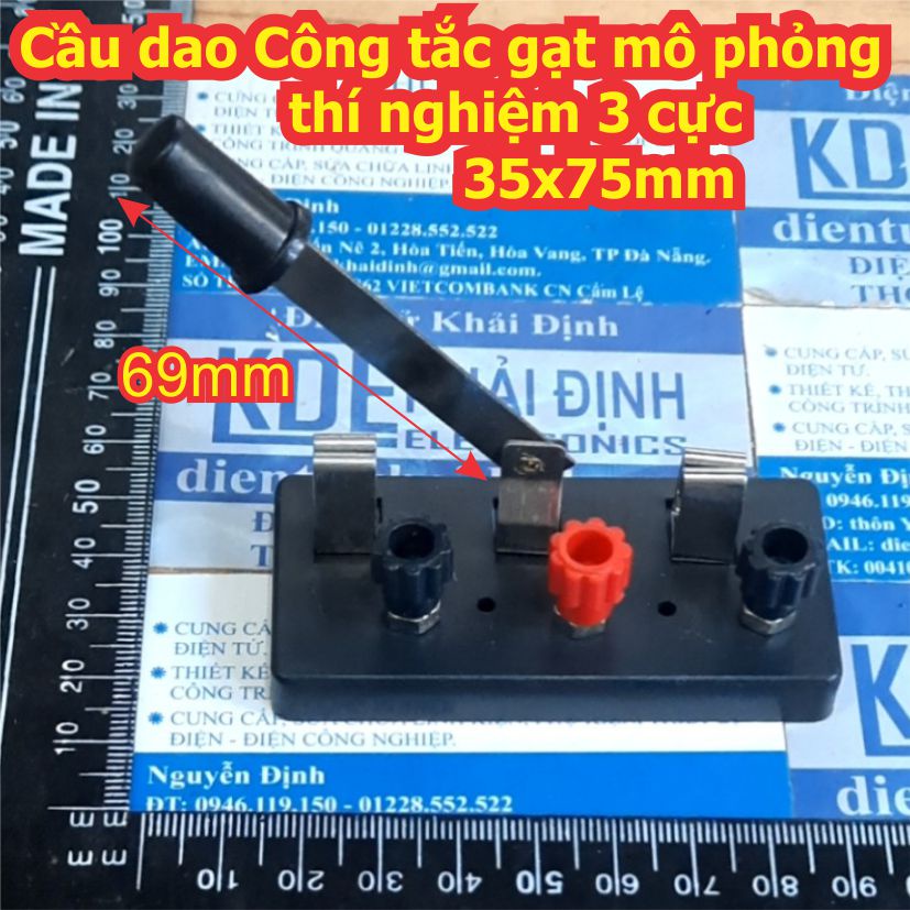 Cầu dao Công tắc gạt mô phỏng thí nghiệm 3 cực 35x75mm