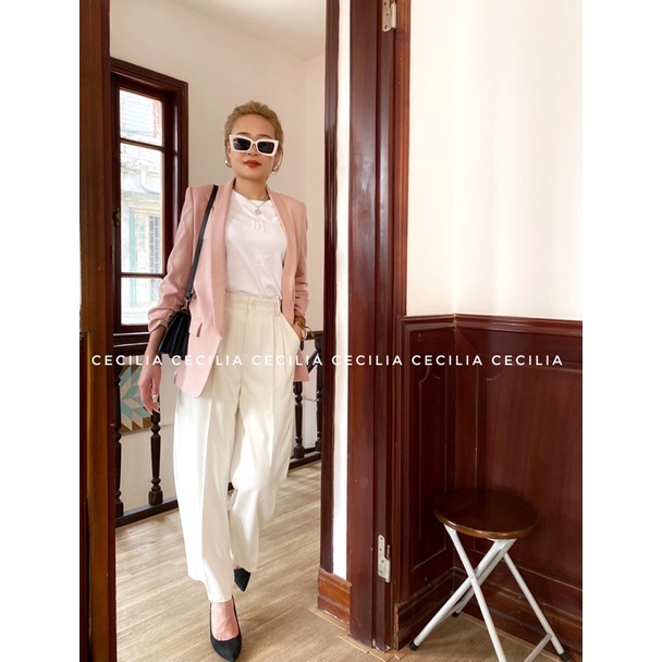 Quần suông CECILIA màu trắng sữa, đen, nâu, xanh ghi đá