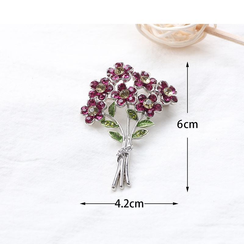 Fashion Brooch Beauty Lady Rose Gold Zinc Alloy Crystal Exquisite Flower Brooch Hot Sale Wedding Gifts For Ladies