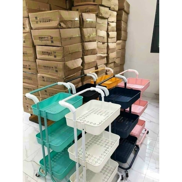 Xe đẩy 3 tầng sắt loại đẹp chuyên dùng cho spa