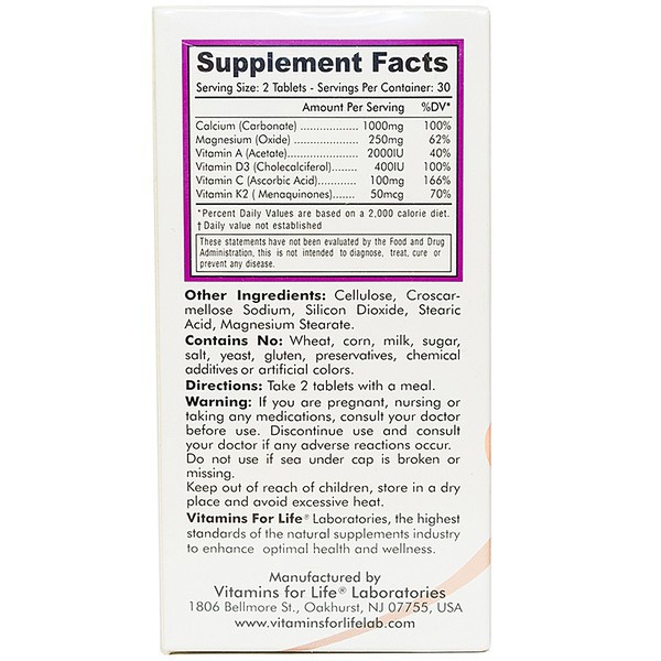 Canxi Mega Cal K2 1000mg Cung cấp canxi, Vitamin D3 chống loãng xương
