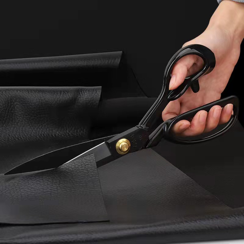 Kéo cắt vải chuyên nghiệp màu đen chuyên nghiệp làm bằng thép tốt,Kéo vải thợ may chuyên nghiệp màu đen