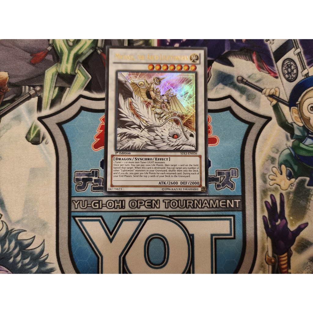 Thẻ bài Yugioh chính hãng Michael, the Arch-Lightsworn - SDLI-EN036 - Ultra Rare 1st Edition