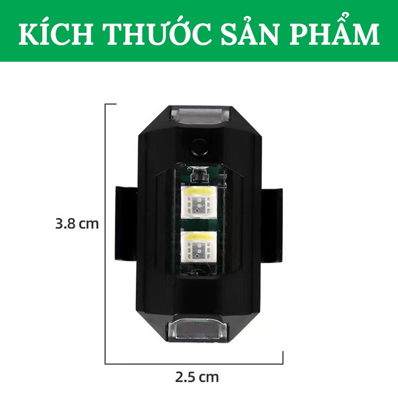 Đèn LED Nhấp Nháy Nhiều Chế Độ Màu Gắn Đuôi Xe Cảnh Báo, Trang Trí CarZone