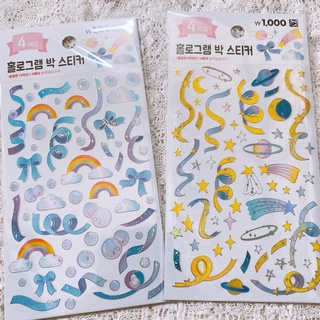 [CÓ SẴN] HOLOGRAM STICKERS TRANG TRÍ DAISO HÀN QUỐC