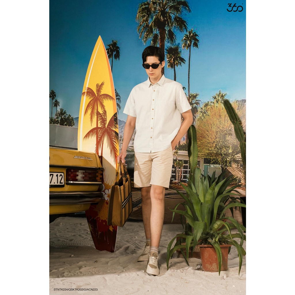 Áo sơ mi nam 360BOUTIQUE ngắn tay cổ bẻ - STNTK224 | BigBuy360 - bigbuy360.vn