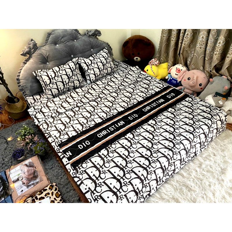 Bộ ga gối cotton poly 3 món 1ga bo chun+2 vỏ gối đầu được chọn mẫu đẹp