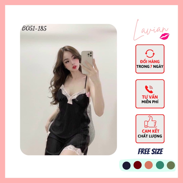 Đầm ngủ nữ hai dây sexy satin cao cấp thoáng mát mềm mịn hở lưng gợi cảm LA04 - Lavian | BigBuy360 - bigbuy360.vn