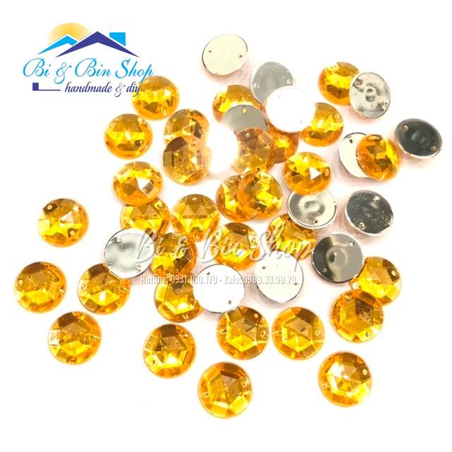 Sỉ Gói 720 Viên Đá Kết Tròn 15mm Đính Kết Trang Phục Thời Trang, Làm Phụ Kiện Handmade
