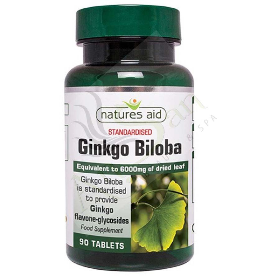 Viên Uống Bổ Não Natures Aid Ginkgo Biloba 6000mg _ Hộp 90 viên _ Anh Quốc