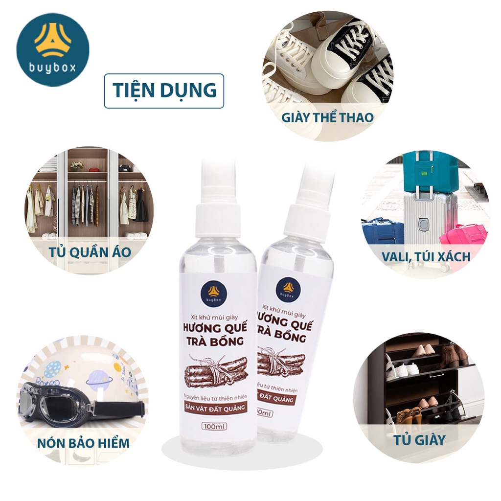 Xịt khử mùi giày dép hương quế trà bồng nguyên liệu tự nhiên,giúp ngăn ngừa vi khuẩn - buybox - BBPK236