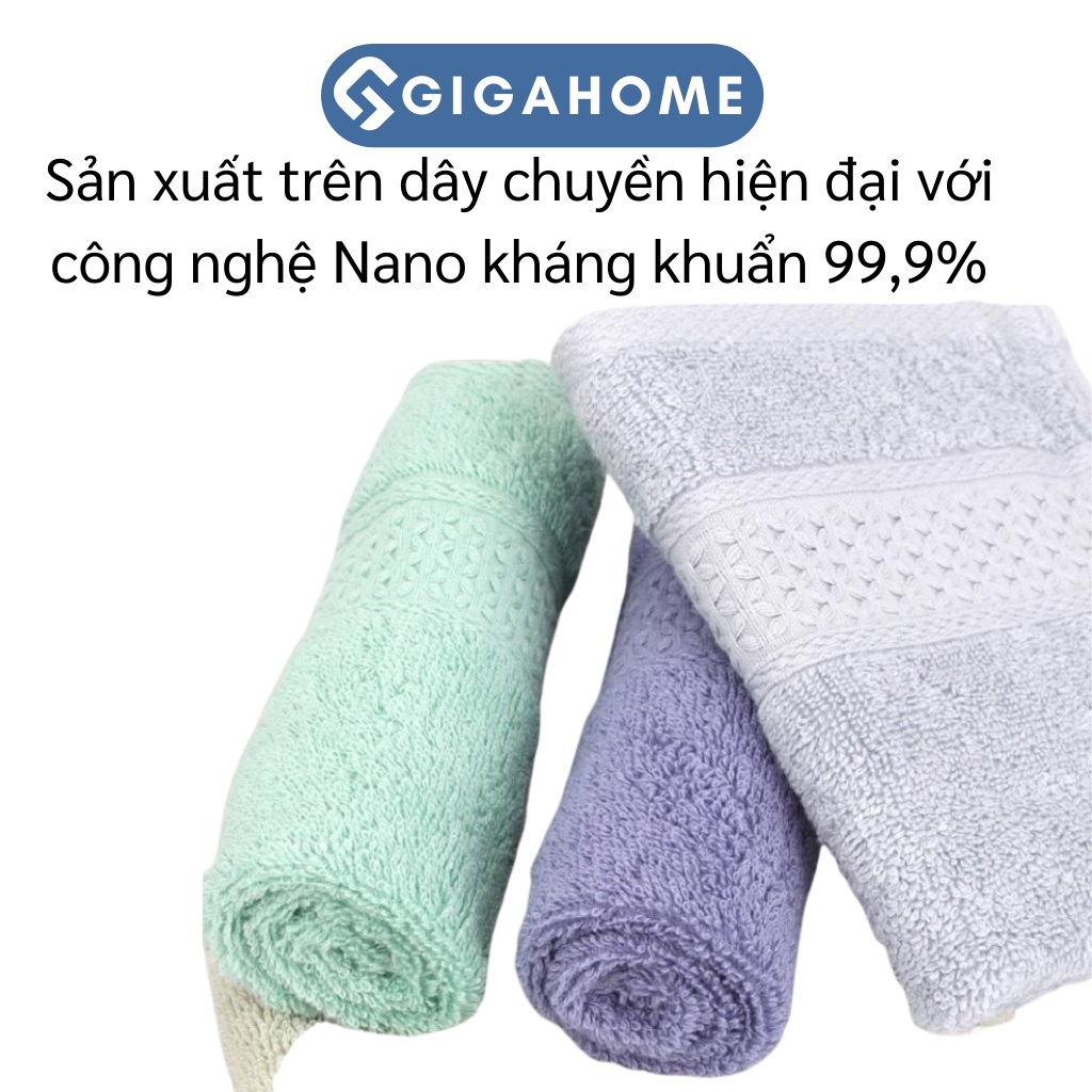 Khăn Mặt Dệt Bông 34x34cm Kháng Khuẩn, Thấm Hút Tốt GIGAHOME 8262