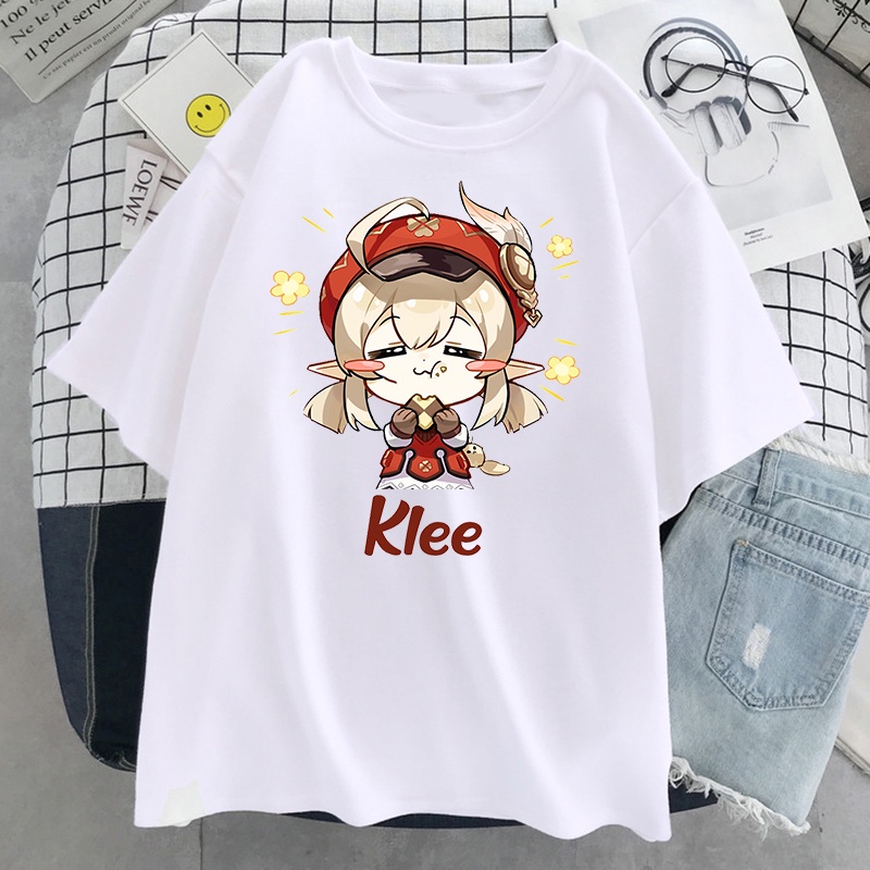 Áo thun Game Genshin Impact Klee mẫu mới 2 màu đen trắng cực chất