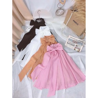 Áo kiểu cổ yếm thắt nơ cực xinh!