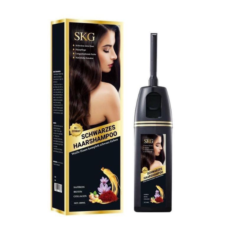 (Sỉ sll) Dầu gội phủ bạc SKG kèm lược: 2 MÀU ĐEN-NÂU chai 200ml