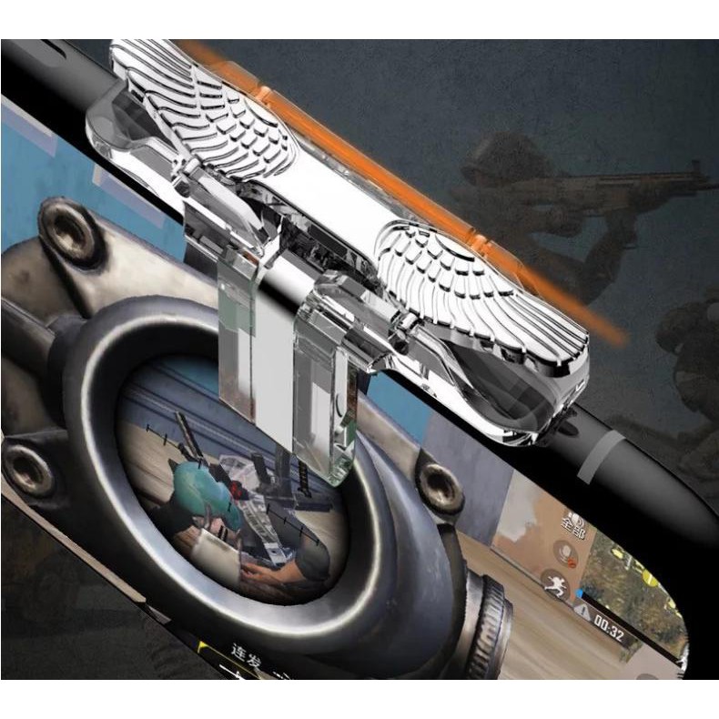 Bộ nút chơi game đôi cánh thiên thần hỗ trợ game PUBG, freefire, ros,...