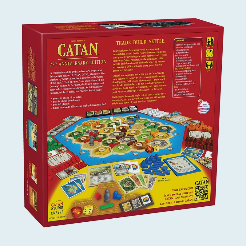 Bộ Trò Chơi Catan Board Game 25th Anniversary Cho Điện Thoại 5-6 Người Chơi