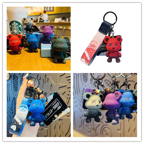 Móc Khóa Hình Gấu Màu Gradient Phong Cách Hàn Quốc Xinh Xắn