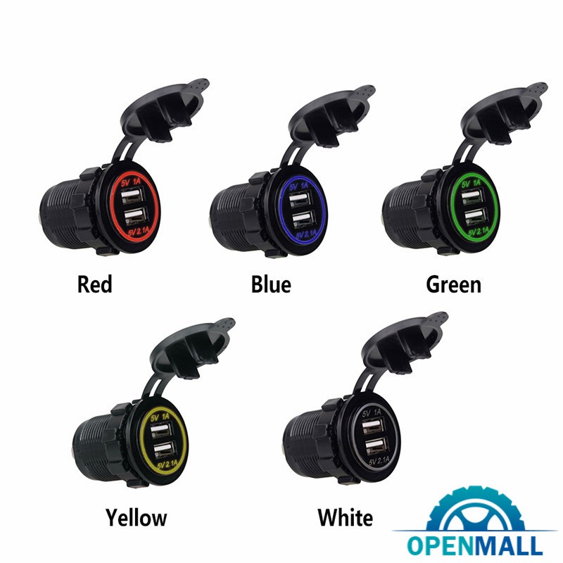 Bộ sạc điện thoại 2 cổng USB 4.2A 12V 24V cho xe máy / xe hơi