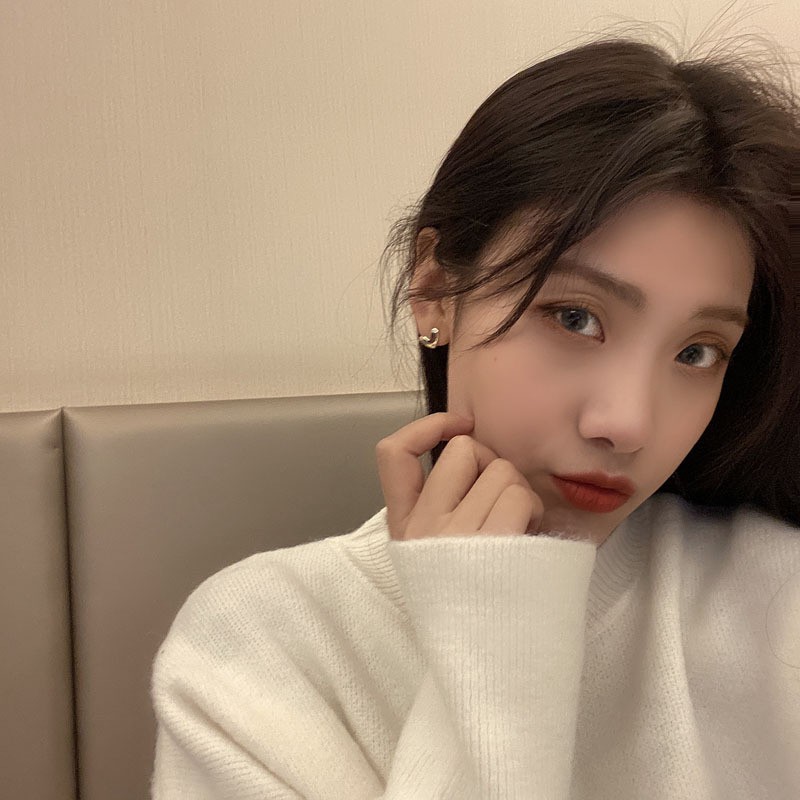 Bông Tai Bạc 925 Hình Trái Tim Nhỏ Đơn Giản Cá Tính C332