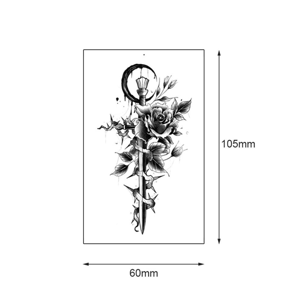 Hình Xăm Dán Tạm Thời Chống Nước Lâu Trôi Màu Đen Tươi Tắn Dành Cho Nam Và Nữ E4V6