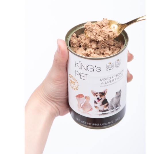 Pate/Thức ăn ướt cho chó mèo King's Pet lon 380g