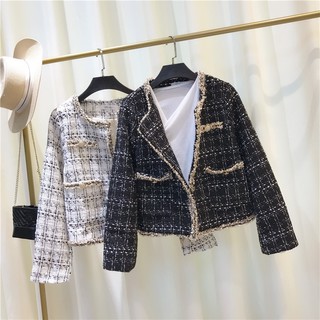 [Hàng Order] [Có video hàng thật] Áo khoác dạ nữ tweed áo khoác
