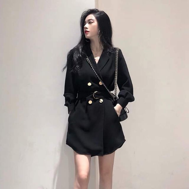 Đầm sơ mi cổ vest thời trang Ulzzang hàng Quảng Châu (ảnh thật cuối) | BigBuy360 - bigbuy360.vn