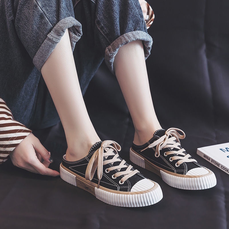 Jiashucheng Giày Lười Canvas Màu Trắng Phong Cách Hàn Quốc Thời Trang Mùa Hè