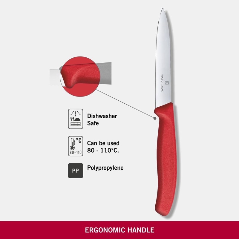 Dao gọt hoa quả Victorinox lưỡi thẳng 10cm cán nhựa nhiều màu - Sắc bền đẹp tiện dụng