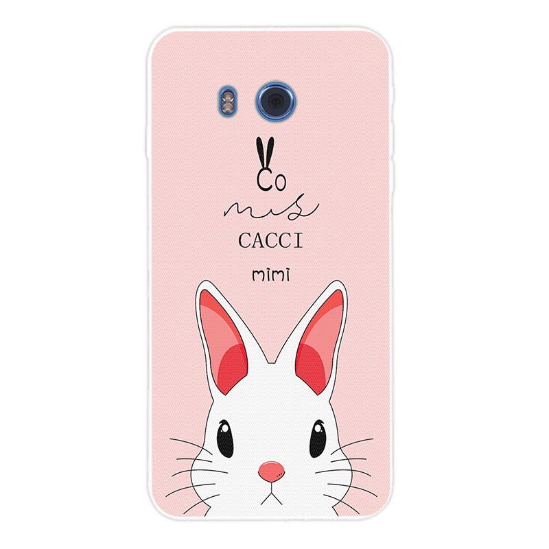 Ốp điện thoại silicon in hình chú thỏ dễ thương dành cho HTC Desire 12 12 One M10 M9 U U11 X9