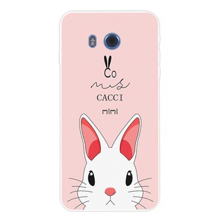 Ốp điện thoại silicon in hình chú thỏ dễ thương dành cho HTC Desire 12 12 One M10 M9 U U11 X9