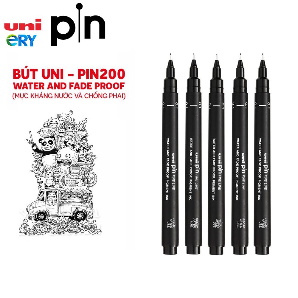 Bút line đi nét - vẽ kỹ thuật Uni Pin 200, sản phẩm chất lượng cao và được kiểm tra chất lượng trước khi giao hàng
