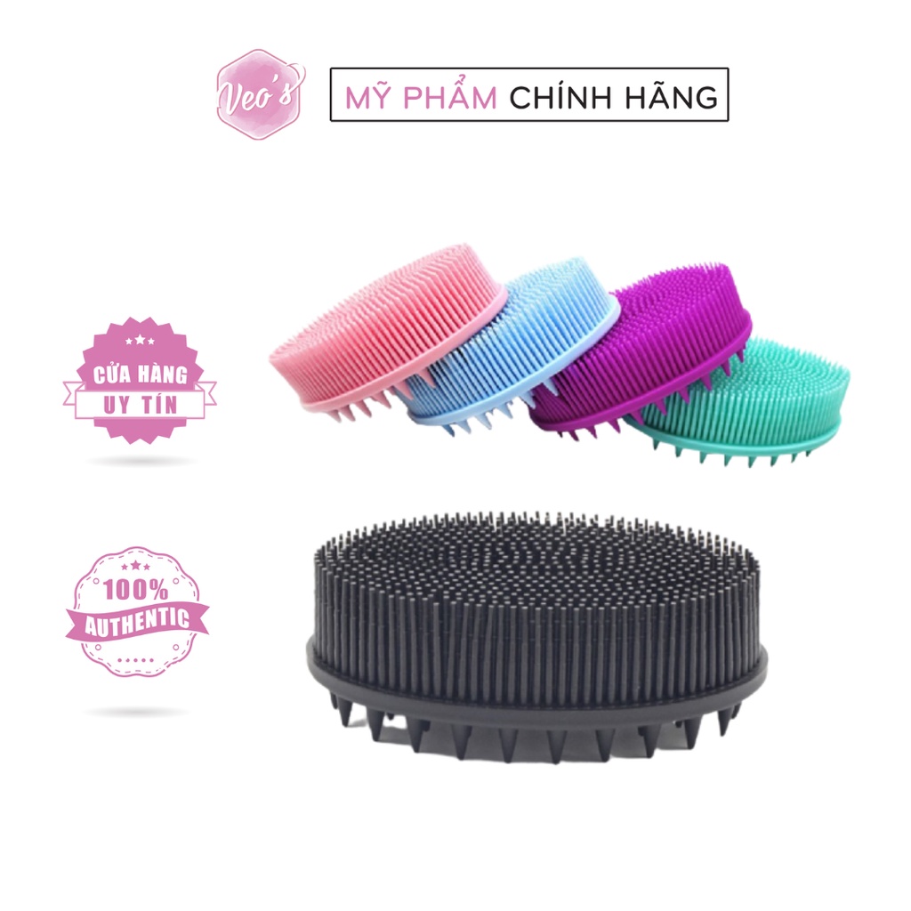 Bàn chải Silicon 2 trong 1 Mát Xa Cơ Thể & Mát Xa Da Đầu