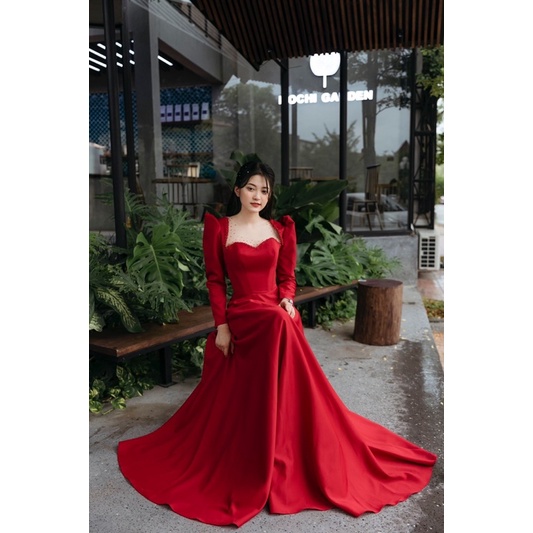 Váy cưới đi bàn cô dâu tay dài