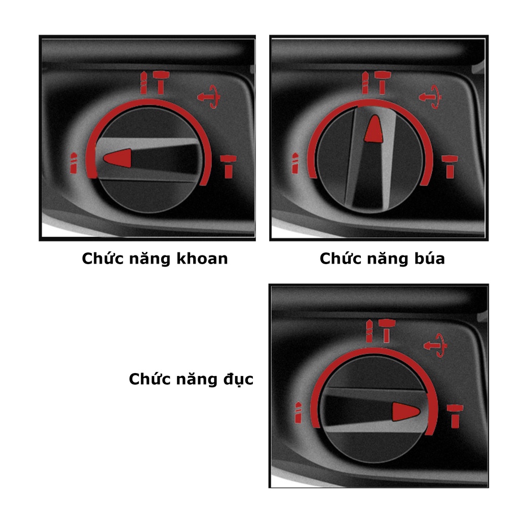 Thân máy khoan đục bê tông 3 chức năng Bosh 2-26 dùng pin chân Makita thông dụng (ko gồm pin, sạc)