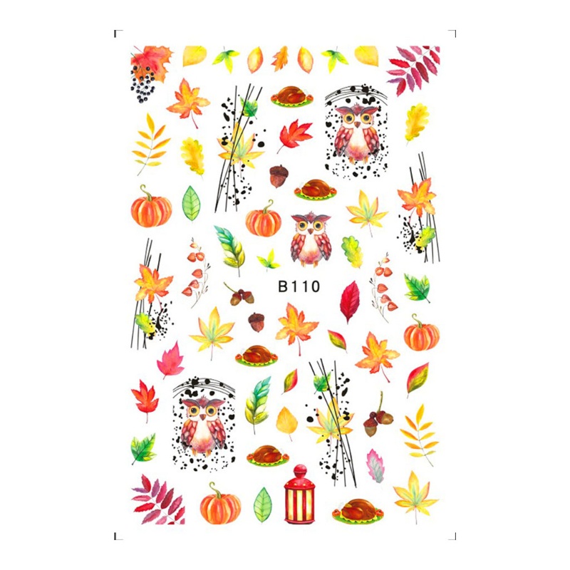 Miếng Dán Trang Trí Móng Tay Hình Lá Phong Mùa Thu