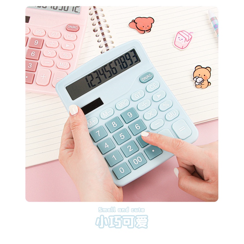 Máy Tính Năng Lượng Mặt Trời 12 Chữ Số Nhiều Màu Sắc