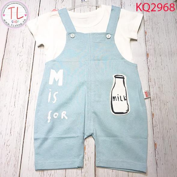 Thời trang trẻ em - Bộ quần yếm có áo cho bé hình bình Milk - Quần áo bé trai - Bộ bé trai - Quần áo bé gái - Bộ bé gái