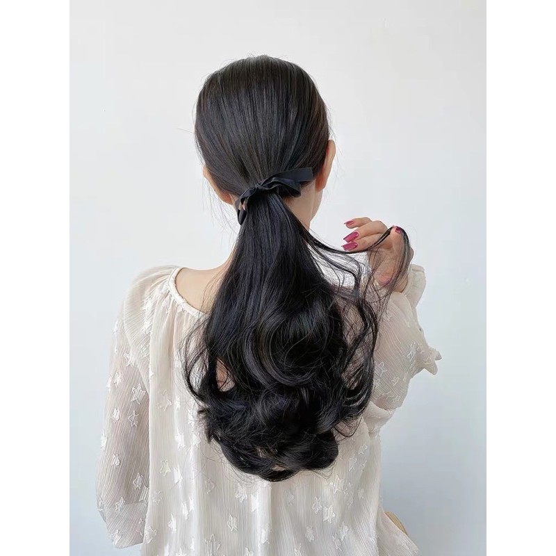 Tóc Giả Nữ Buộc𝑭𝑹𝑬𝑬𝑺𝑯𝑰𝑷Tóc Giả Cột Xoăn 28cm Sang Chảnh