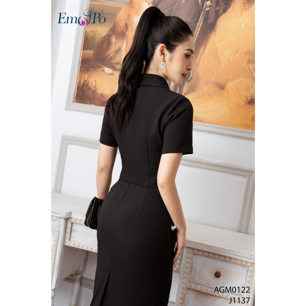 Juyp ôm Emspo đính cúc trai 2 bên túi chéo, khóa sau J1137