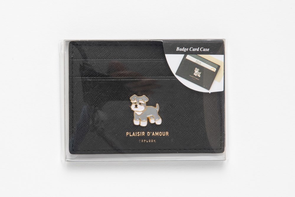 Ví Đựng Thẻ ARTBOX Hàn Quốc Hình Cún Schnauzer Màu Đen Đơn Giản