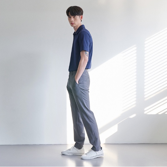 Áo thun cổ bẻ, áo polo form vuông rộng trẻ trung Basic.H hàng xuất Hàn