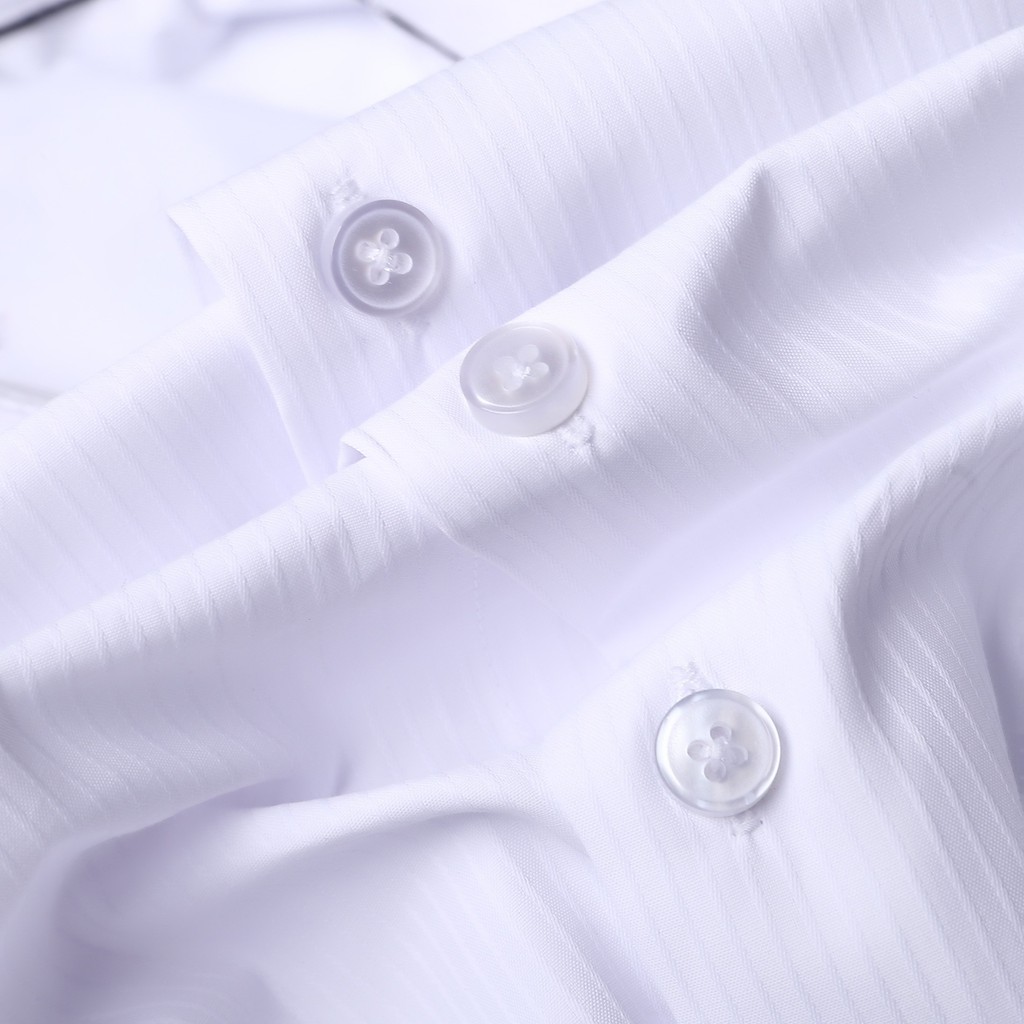 Sơ mi nam cộc tay Trắng kẻ sọc cao cấp CEFFYLO chất Cotton thoáng mát, thấm hút mồ hôi