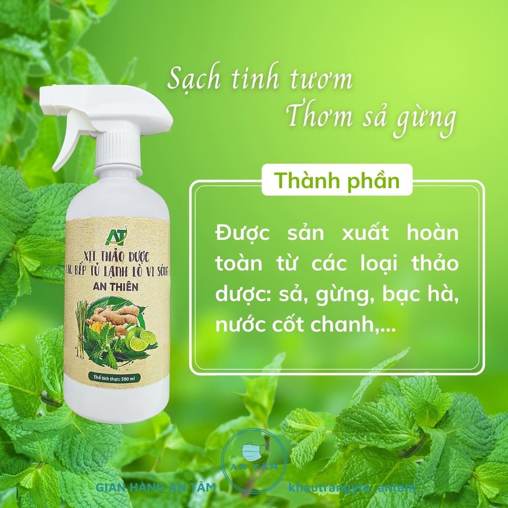 Nước lau bếp đa năng thơm mùi sả gừng, không hóa chất, thích hợp mọi bề mặt, lau nồi chiên không dầu, chai 500ml
