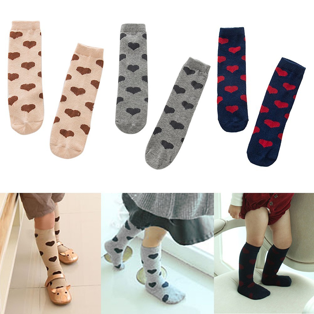 Tất cotton hình trái tim dễ thương cho bé