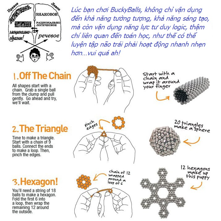 Bộ Nam Châm Thông Minh  Bucky Ball  5mm 216 Viên FULLBOX