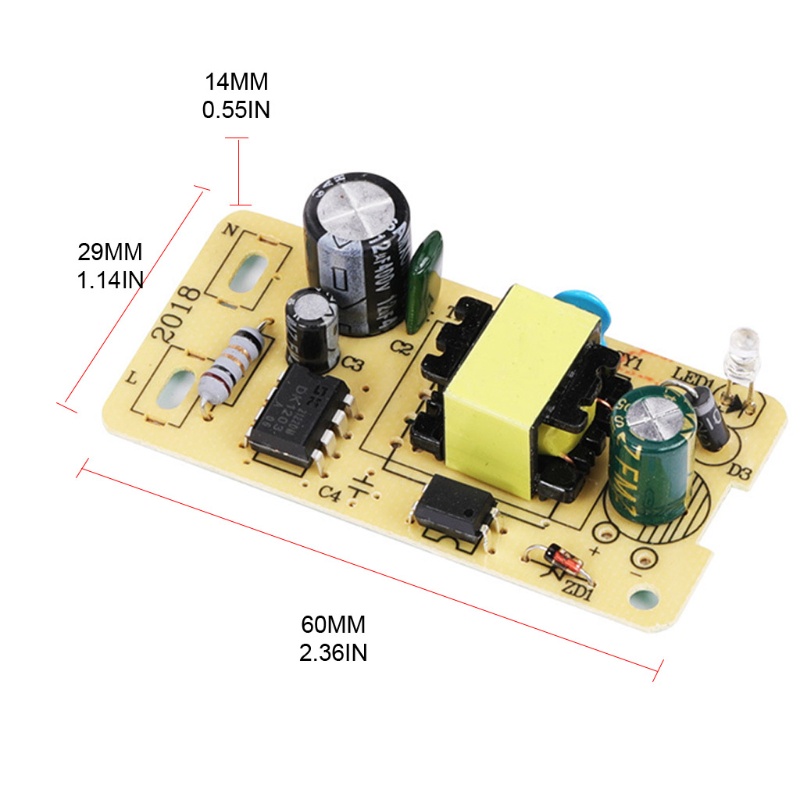 Bảng Mạch Nguồn Cung Cấp Điện 12V 1A Có Chức Năng Bảo Vệ Mạch Điện